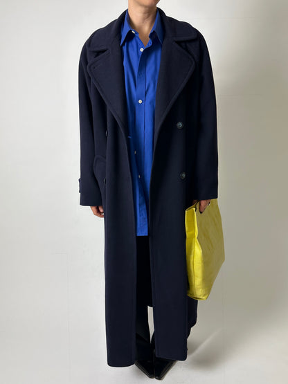 Long wool coat | Dark Blue