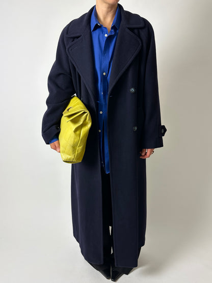 Long wool coat | Dark Blue