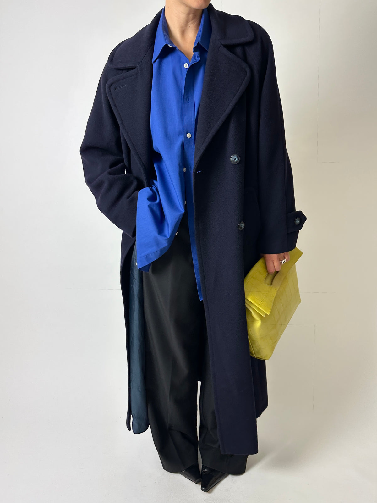 Long wool coat | Dark Blue