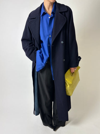 Long wool coat | Dark Blue