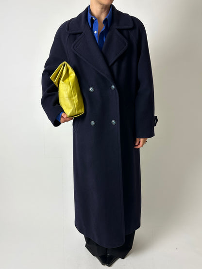 Long wool coat | Dark Blue