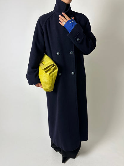 Long wool coat | Dark Blue