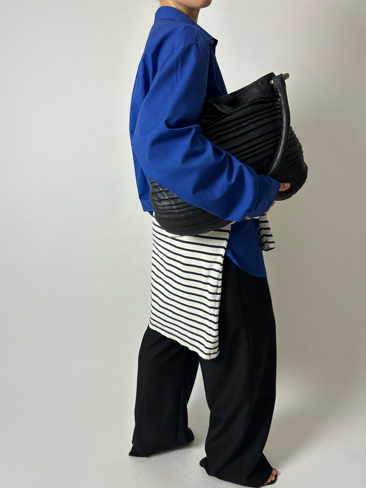 Breton stripe long sleeve | Blue / Off white