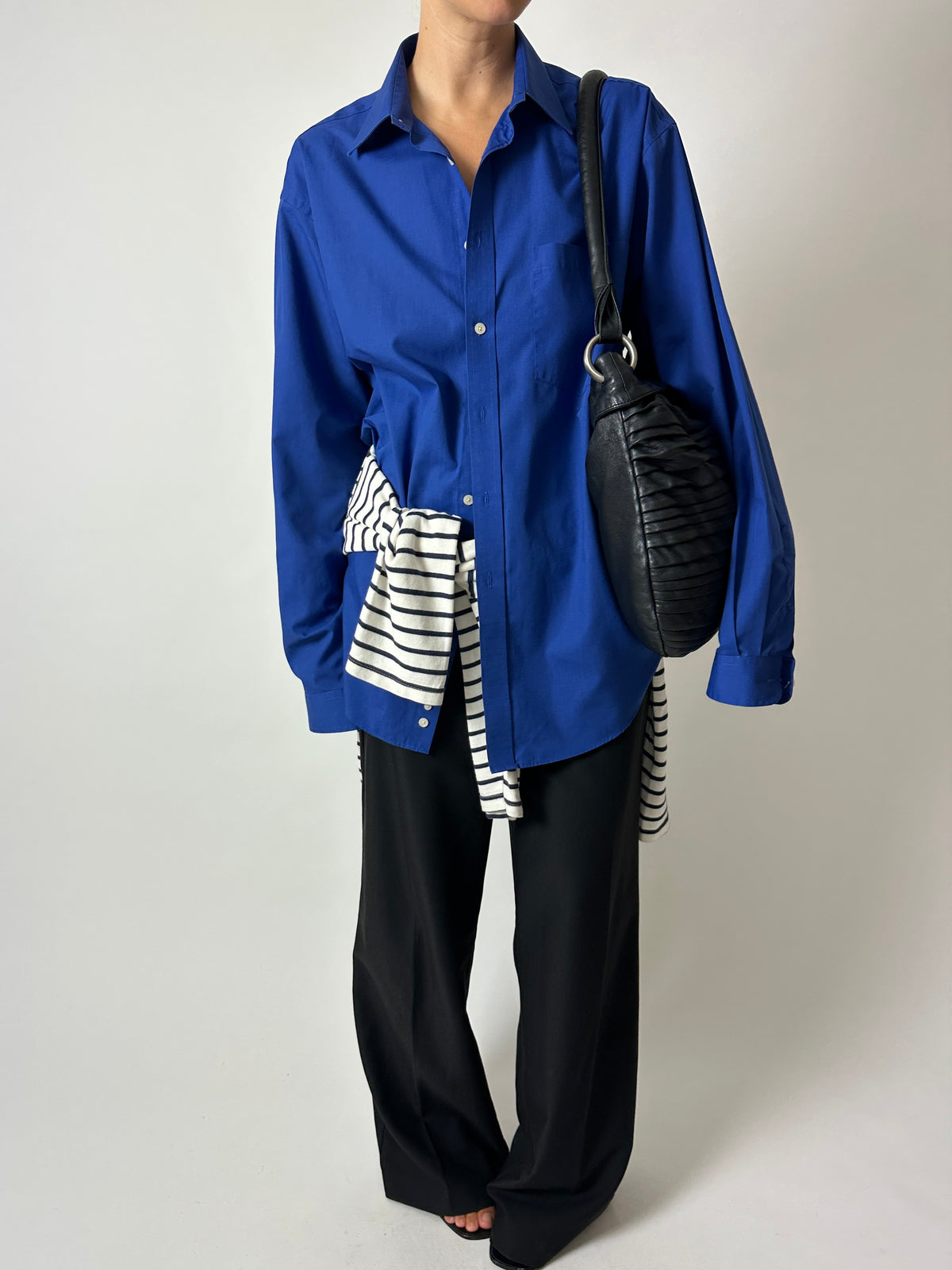 Breton stripe long sleeve | Blue / Off white