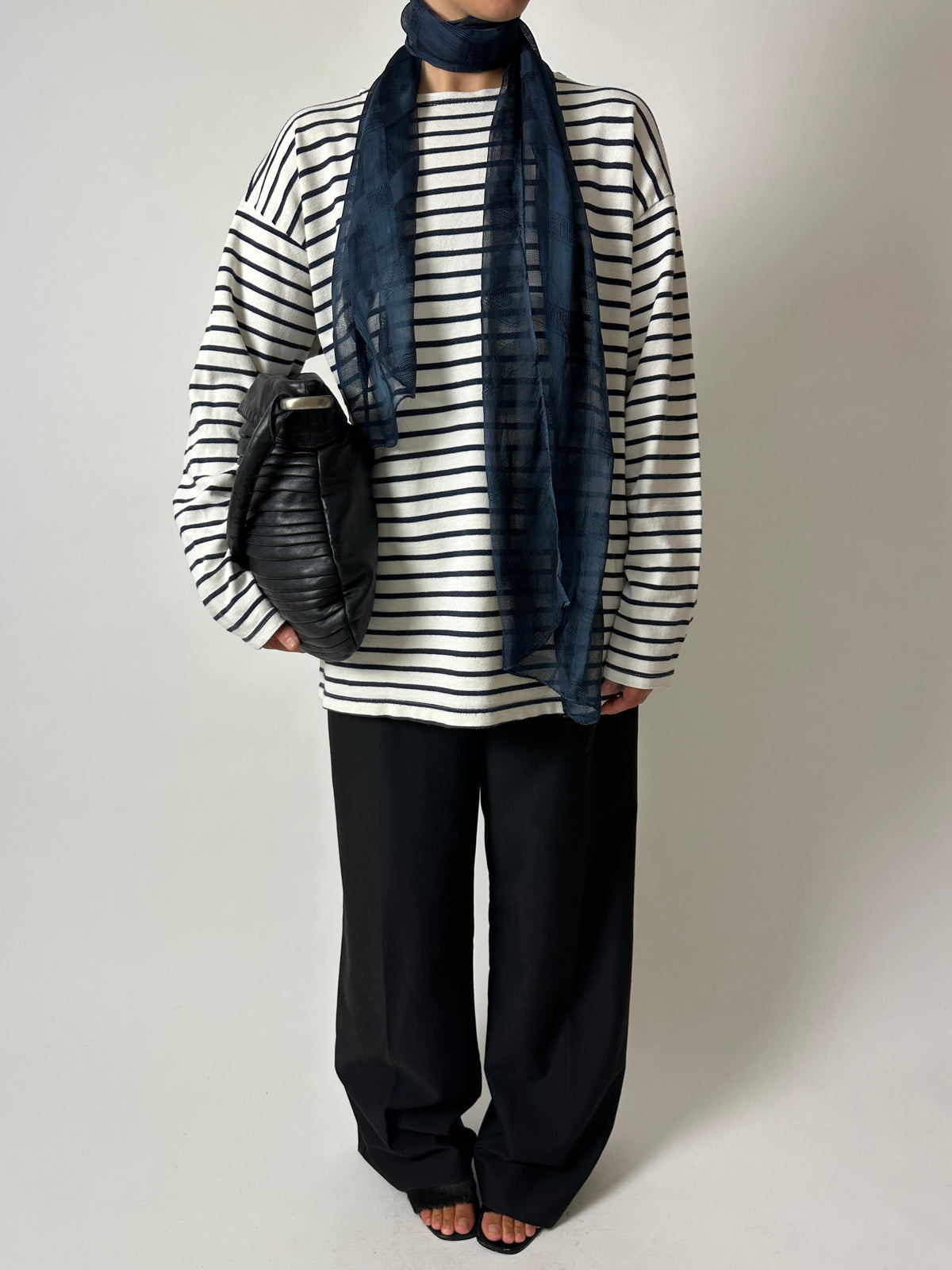 Breton stripe long sleeve | Blue / Off white