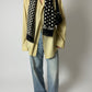 Silk dotted scarf | Black / Ecru