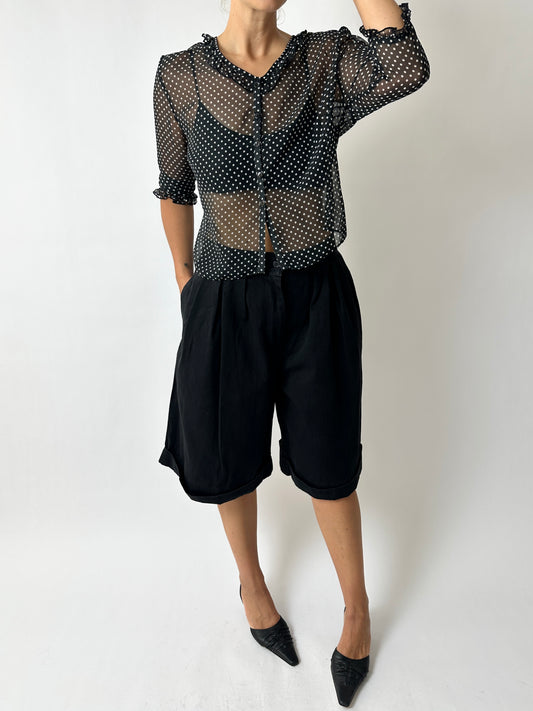 Wide leg shorts | Black
