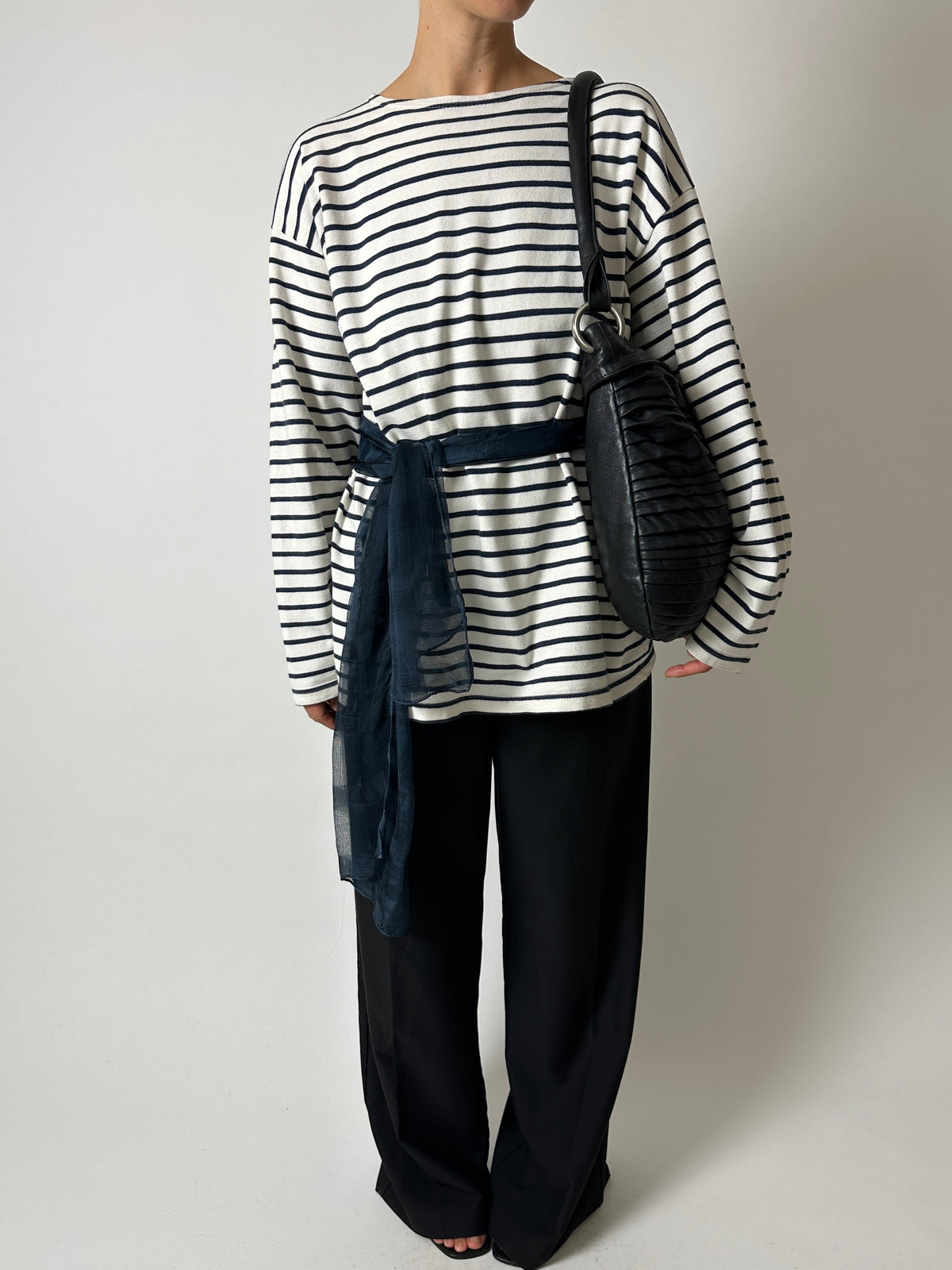 Breton stripe long sleeve | Blue / Off white