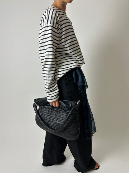 Breton stripe long sleeve | Blue / Off white