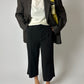 Cropped wide leg trousers | Black