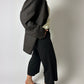 Cropped wide leg trousers | Black