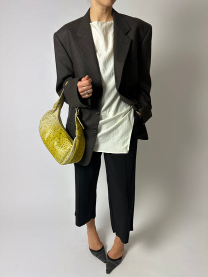Relaxed fit wool blazer | Dark Brown