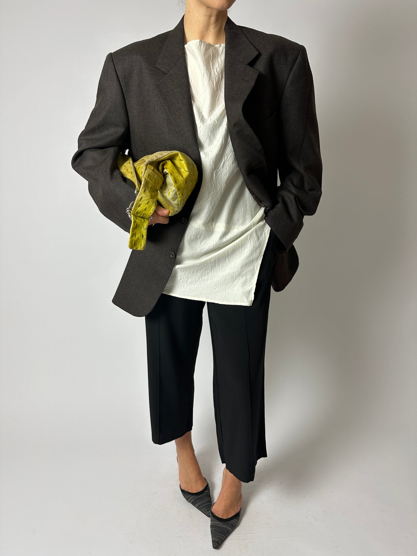 Cropped wide leg trousers | Black