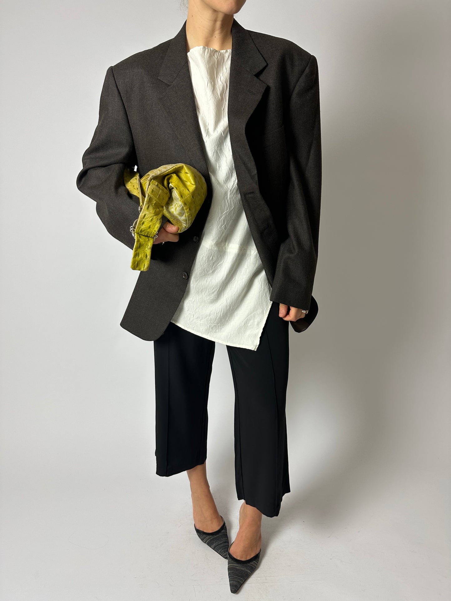 Relaxed fit wool blazer | Dark Brown