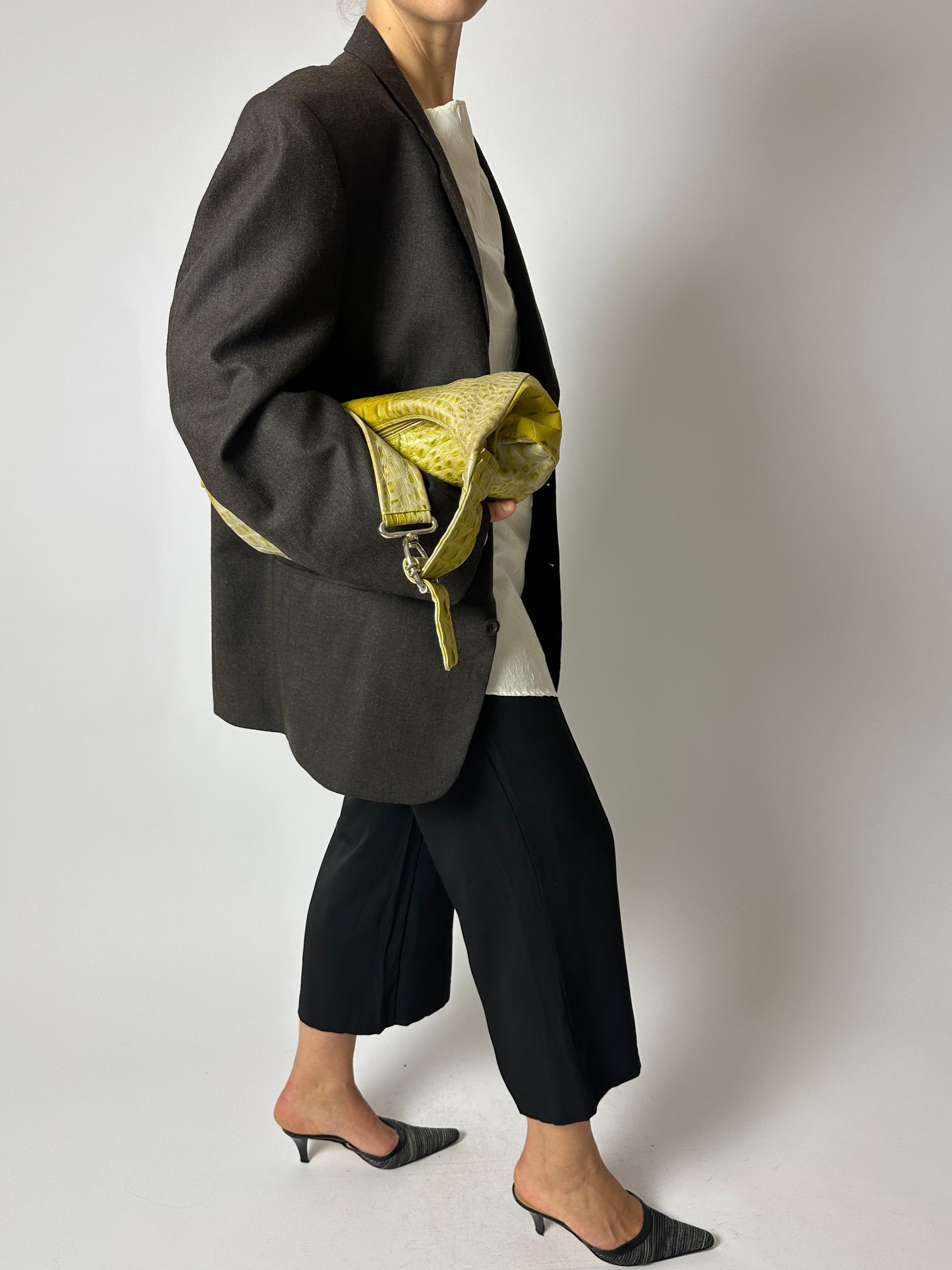 Relaxed fit wool blazer | Dark Brown