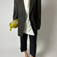 Relaxed fit wool blazer | Dark Brown
