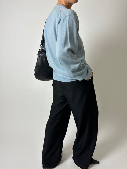 Wool v-neck jumper | Light blue