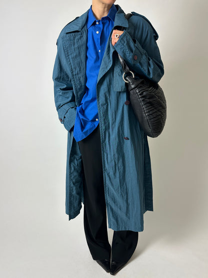 Light weight trench coat | Teal Blue