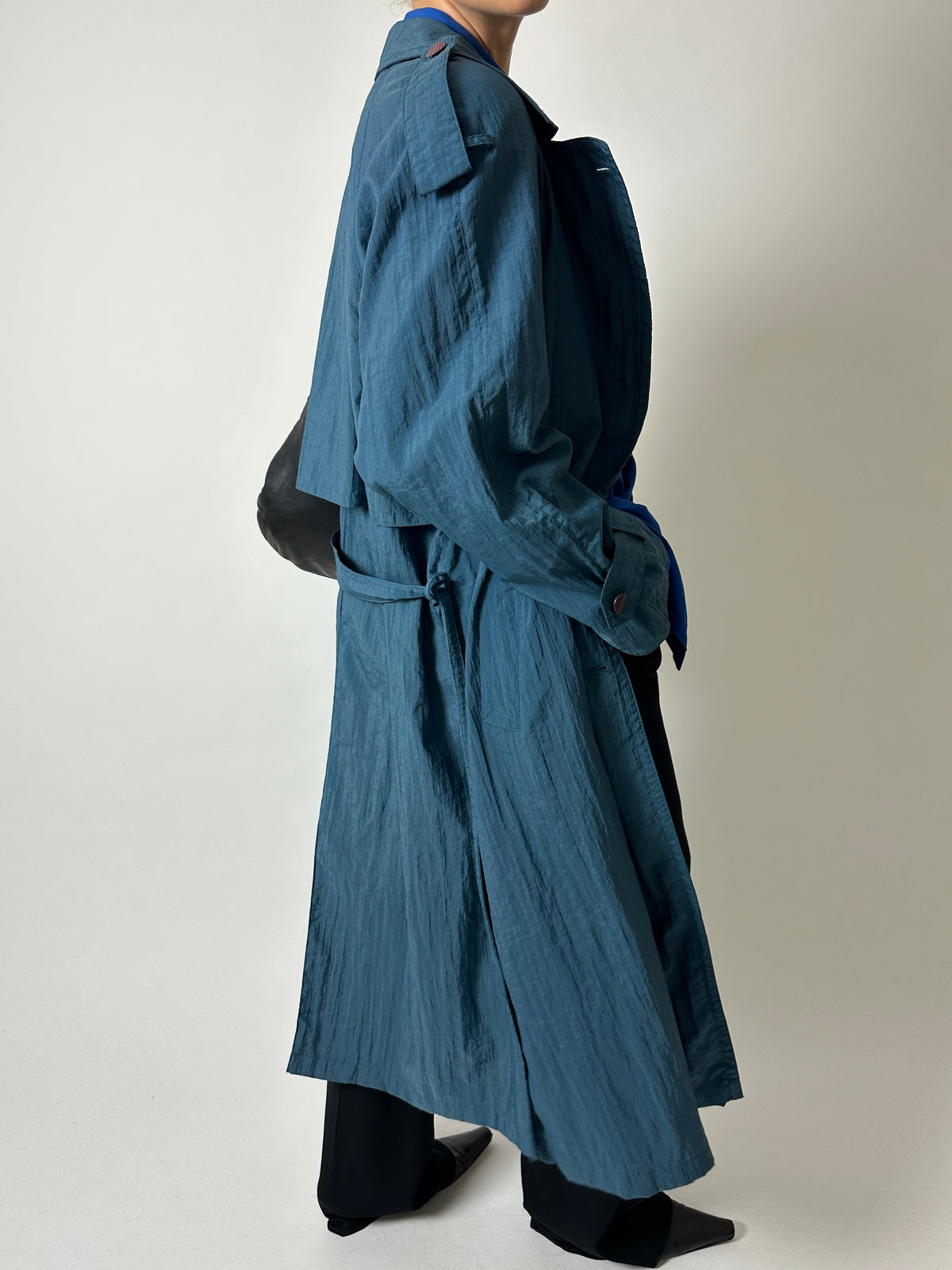 Light weight trench coat | Teal Blue