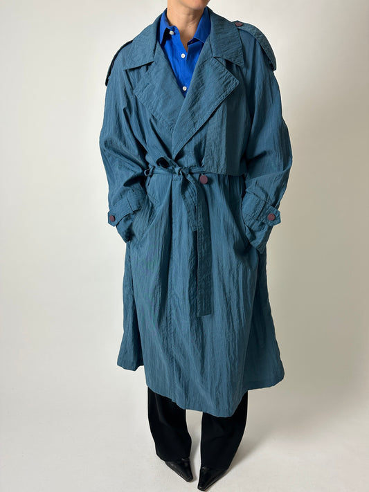 Light weight trench coat | Teal Blue