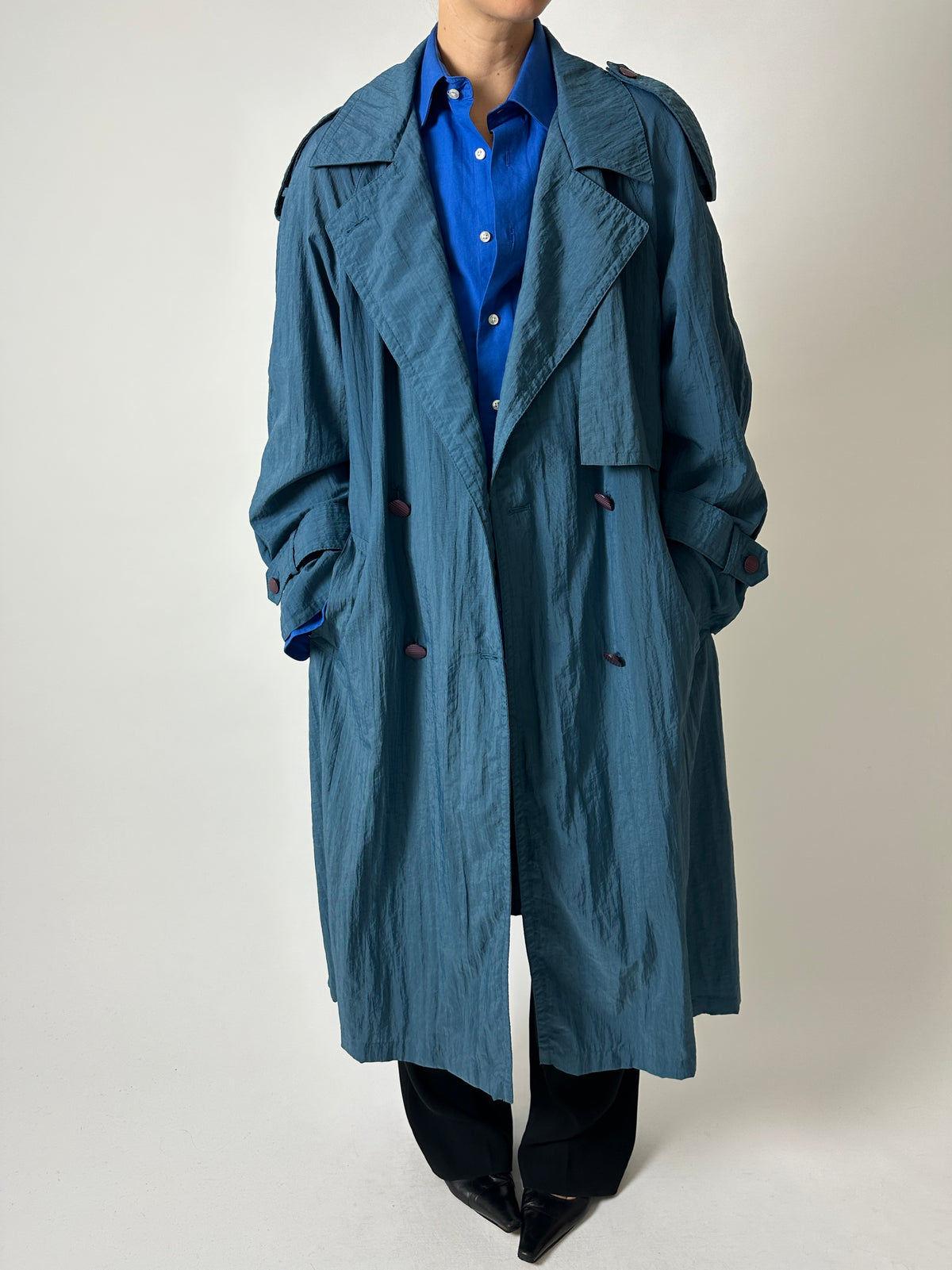 Light weight trench coat | Teal Blue