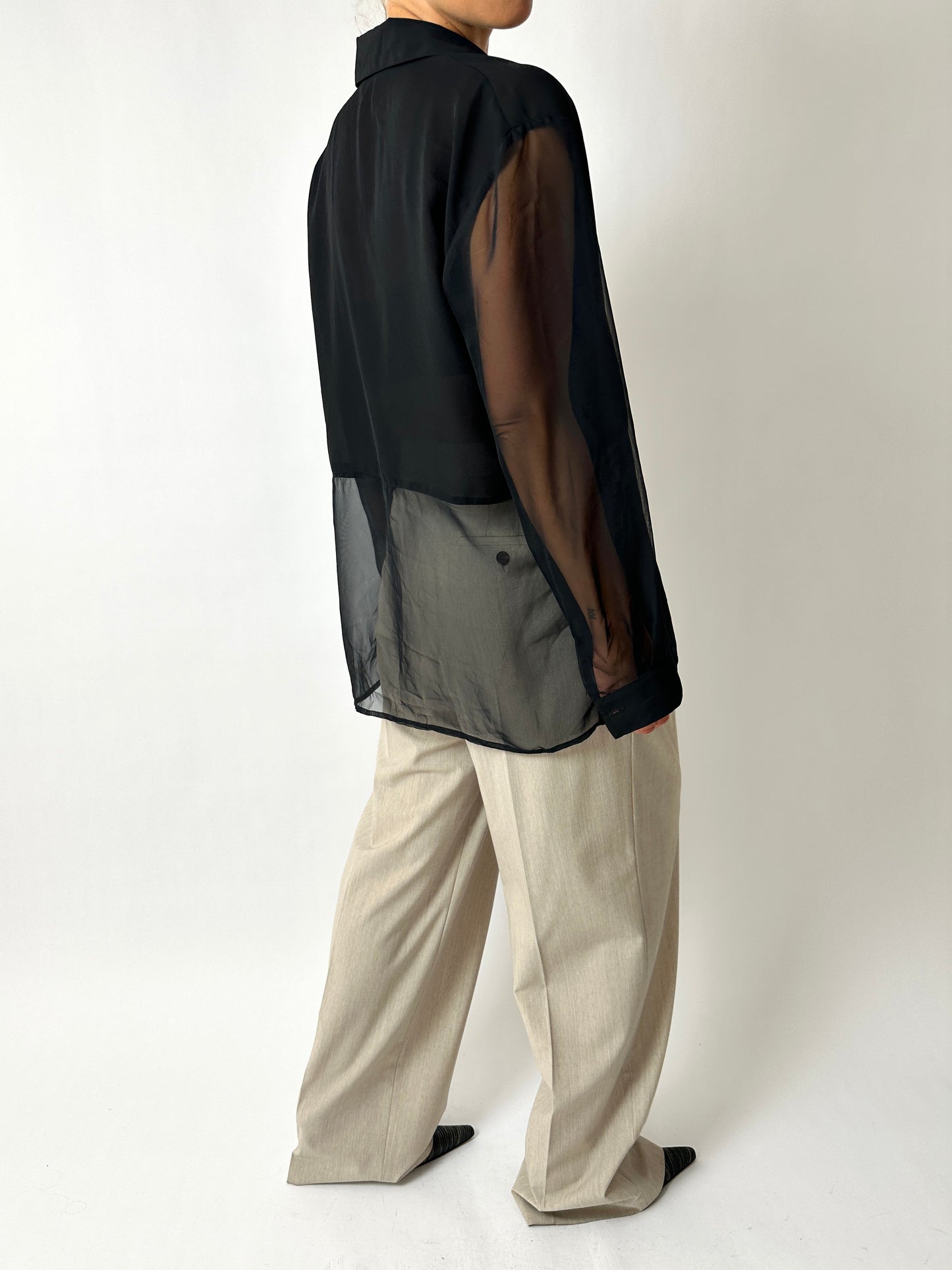 Sheer blouse | Black