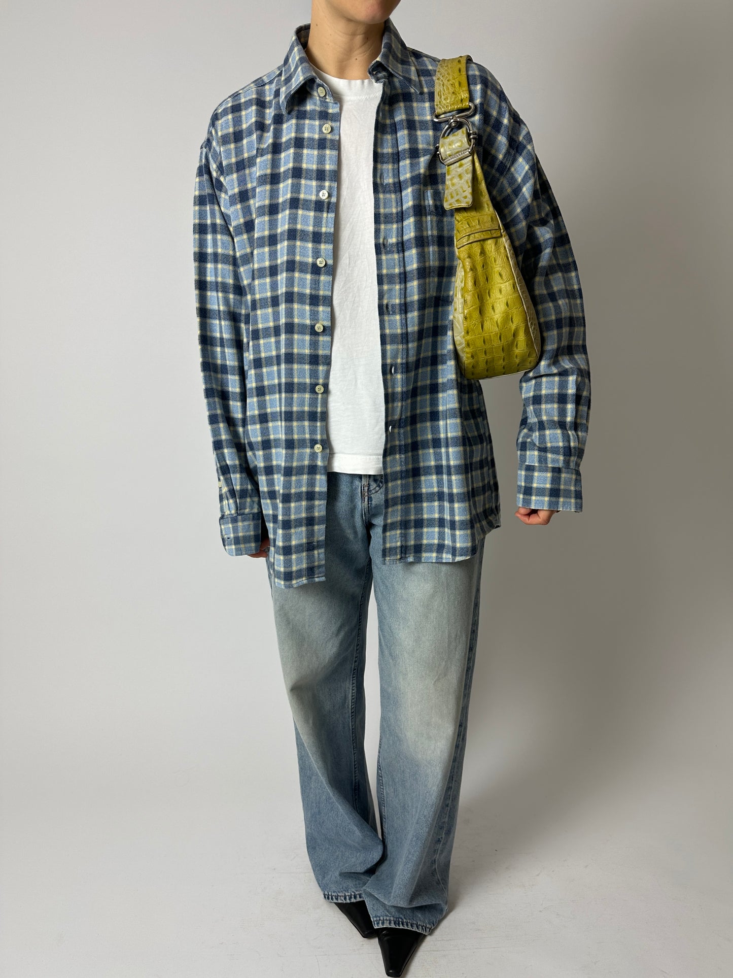 Flanel checked shirt | Blue / Butter