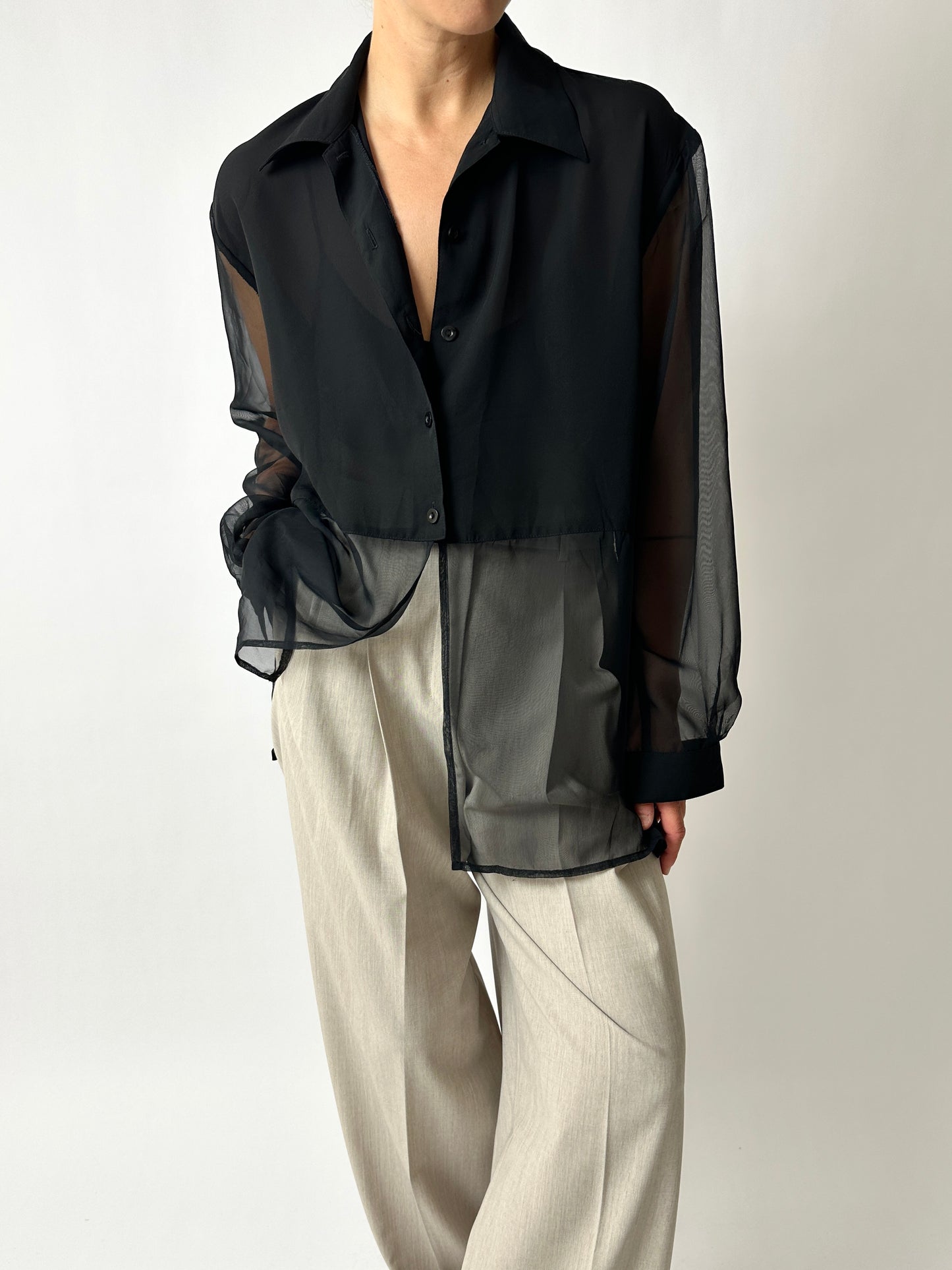 Sheer blouse | Black