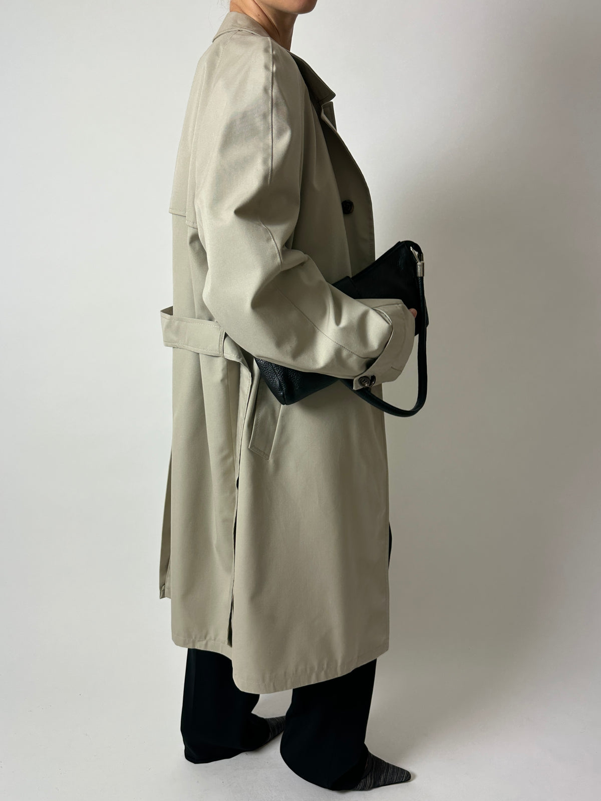 Long trench coat | Stone beige