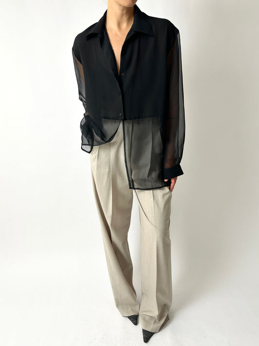 Sheer blouse | Black