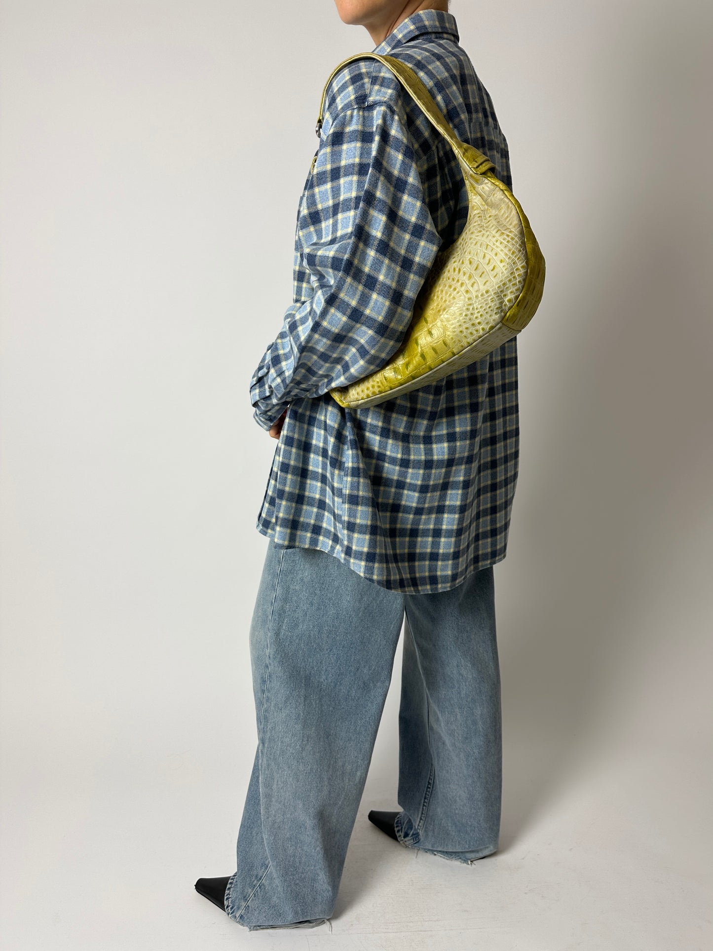 Flanel checked shirt | Blue / Butter