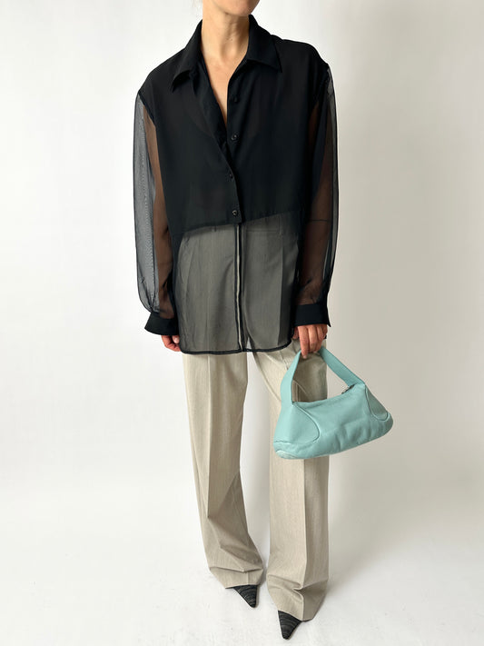 Leather mini bag | Light blue