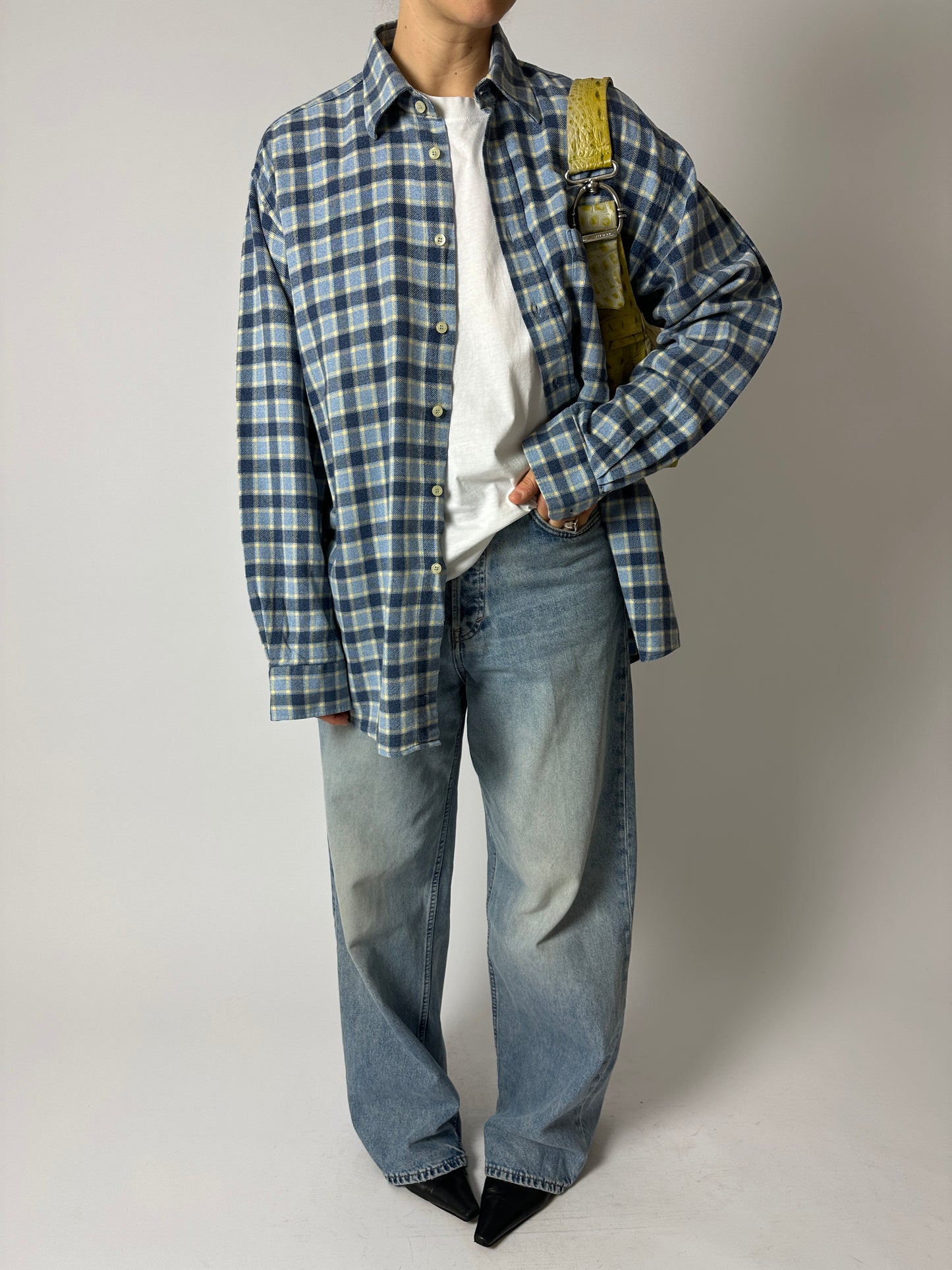 Flanel checked shirt | Blue / Butter