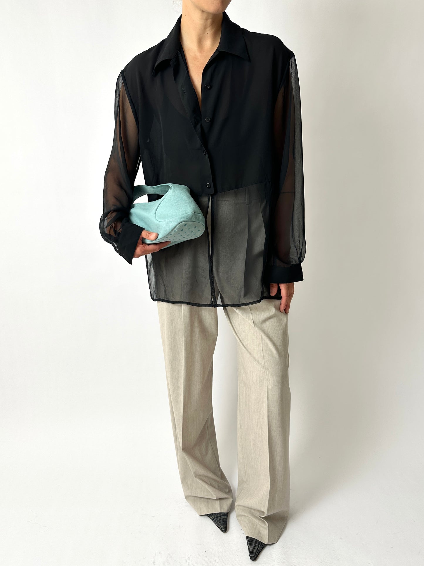 Sheer blouse | Black