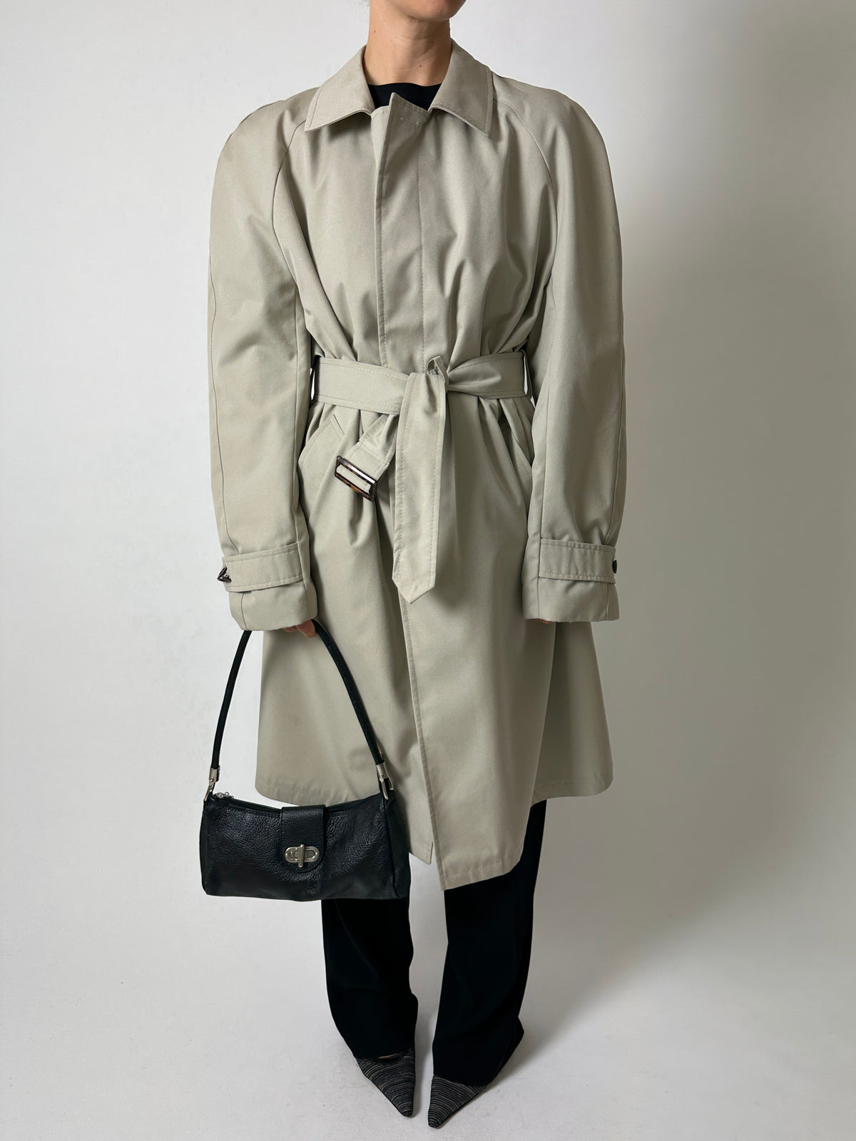 Long trench coat | Stone beige