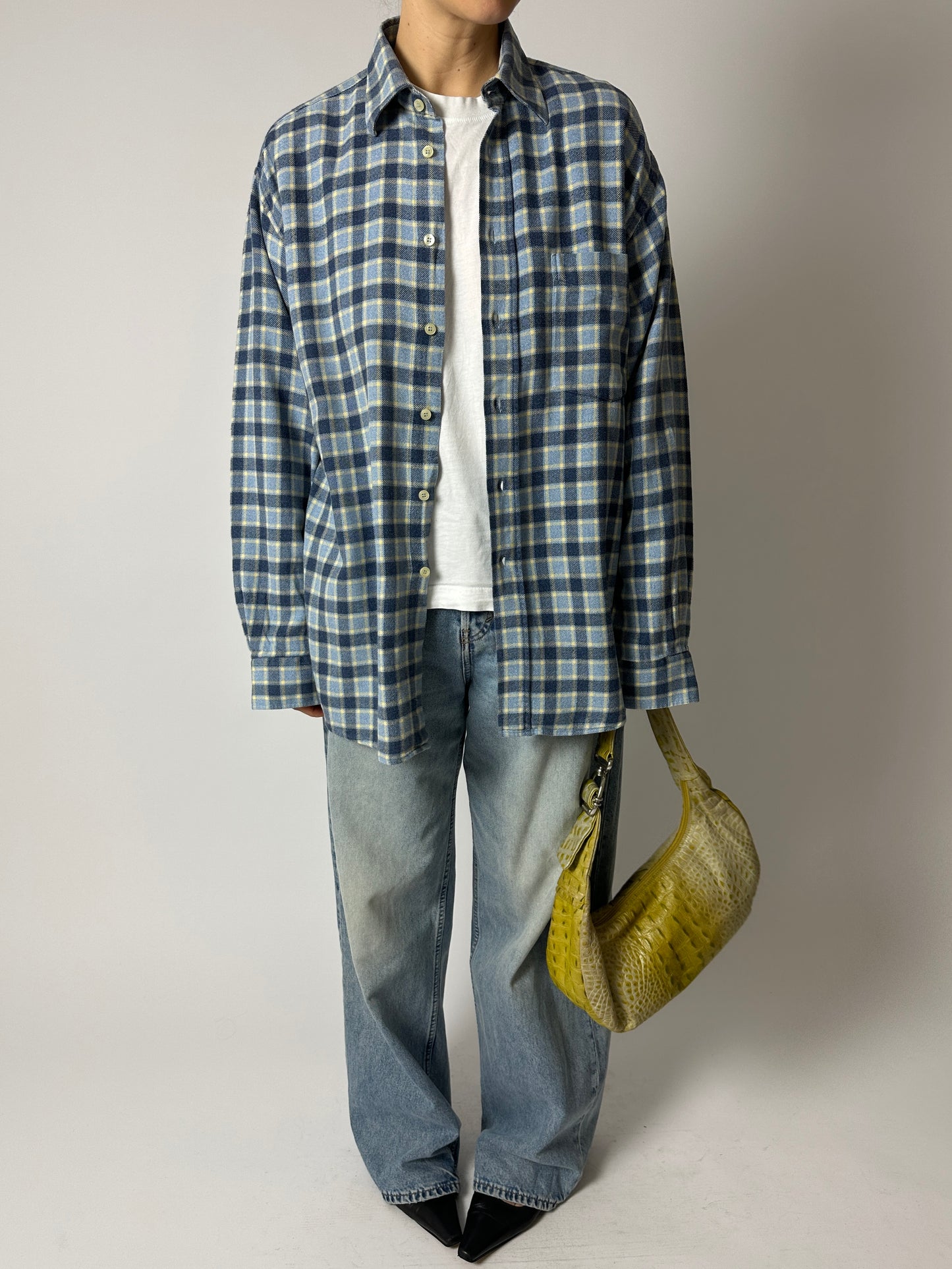 Flanel checked shirt | Blue / Butter
