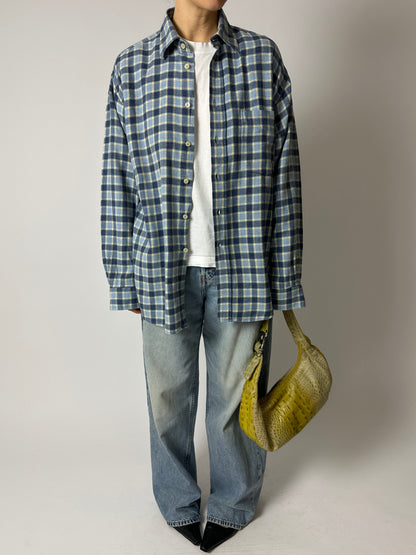 Flanel checked shirt | Blue / Butter