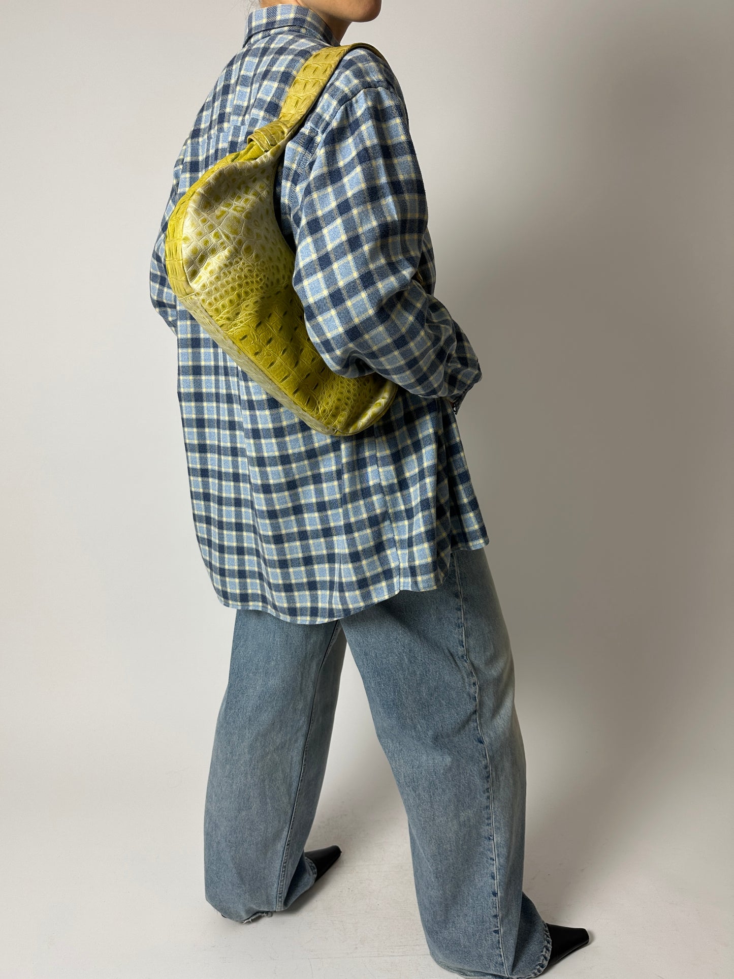 Flanel checked shirt | Blue / Butter