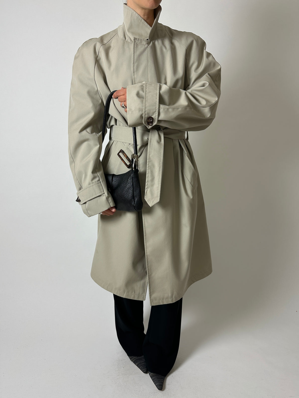 Long trench coat | Stone beige