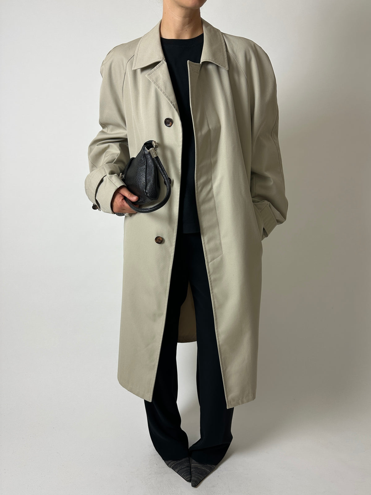 Long trench coat | Stone beige
