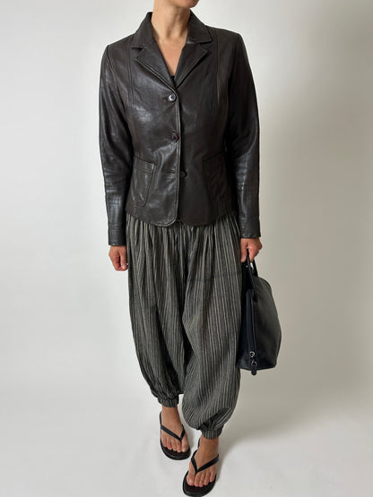 Striped balloon pants | Brown / Black