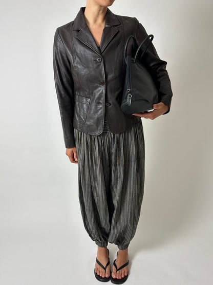 Striped balloon pants | Brown / Black