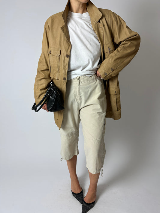 Capri cotton trousers | Soft ecru