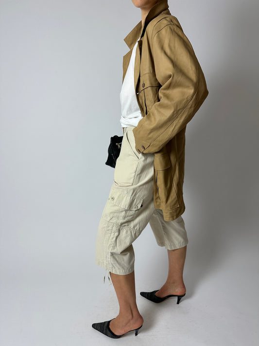 Capri cotton trousers | Soft ecru