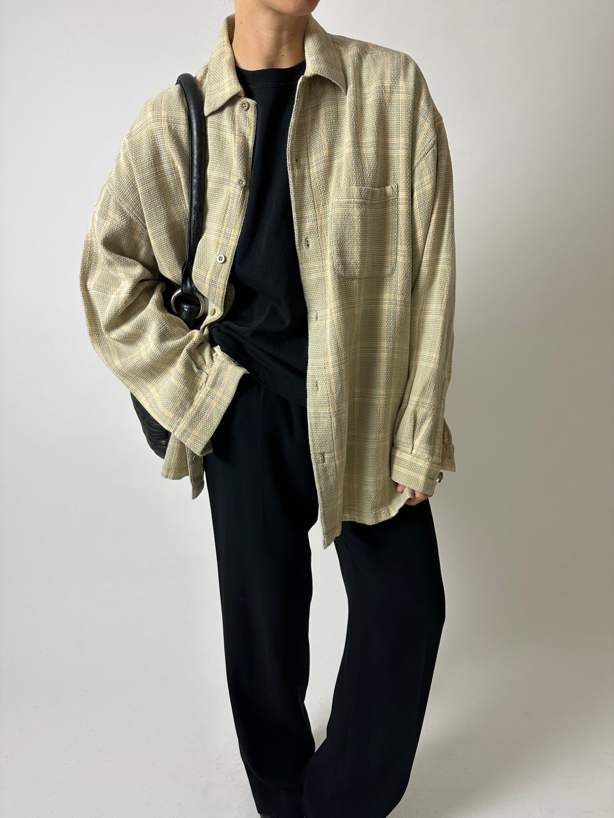 Relaxed checked shirt | Butter / beige
