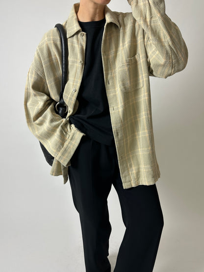 Relaxed checked shirt | Butter / beige