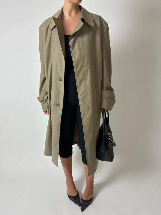 Long trench coat | Dark beige