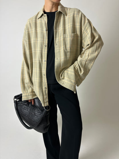 Relaxed checked shirt | Butter / beige