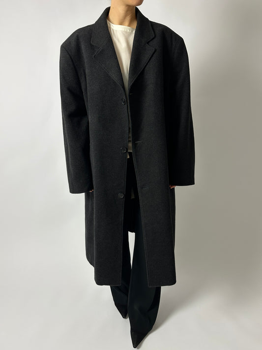 Oversized wool coat | Black