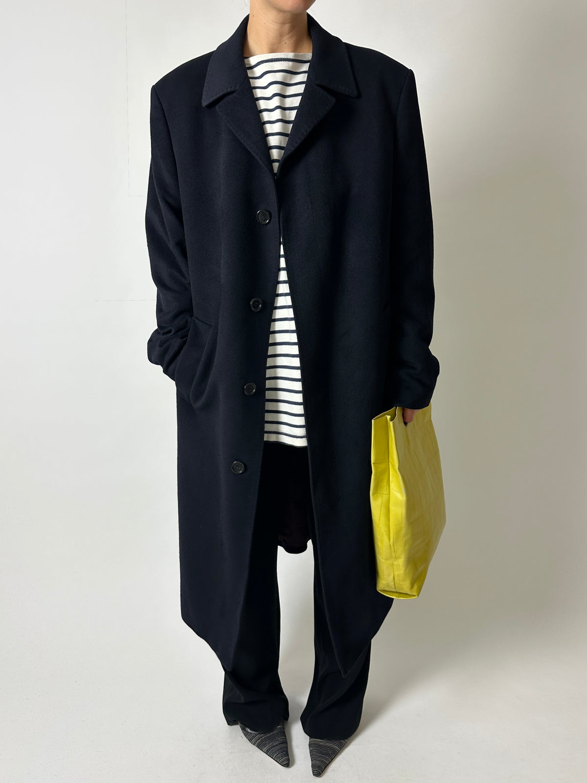 Long wool cashmere coat | Black